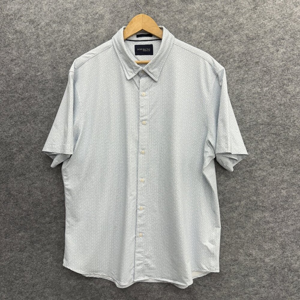 JACHS Men's Button-Up Shirt Casual Everyday Wear, Relaxed Fit, White, XXL, NEW